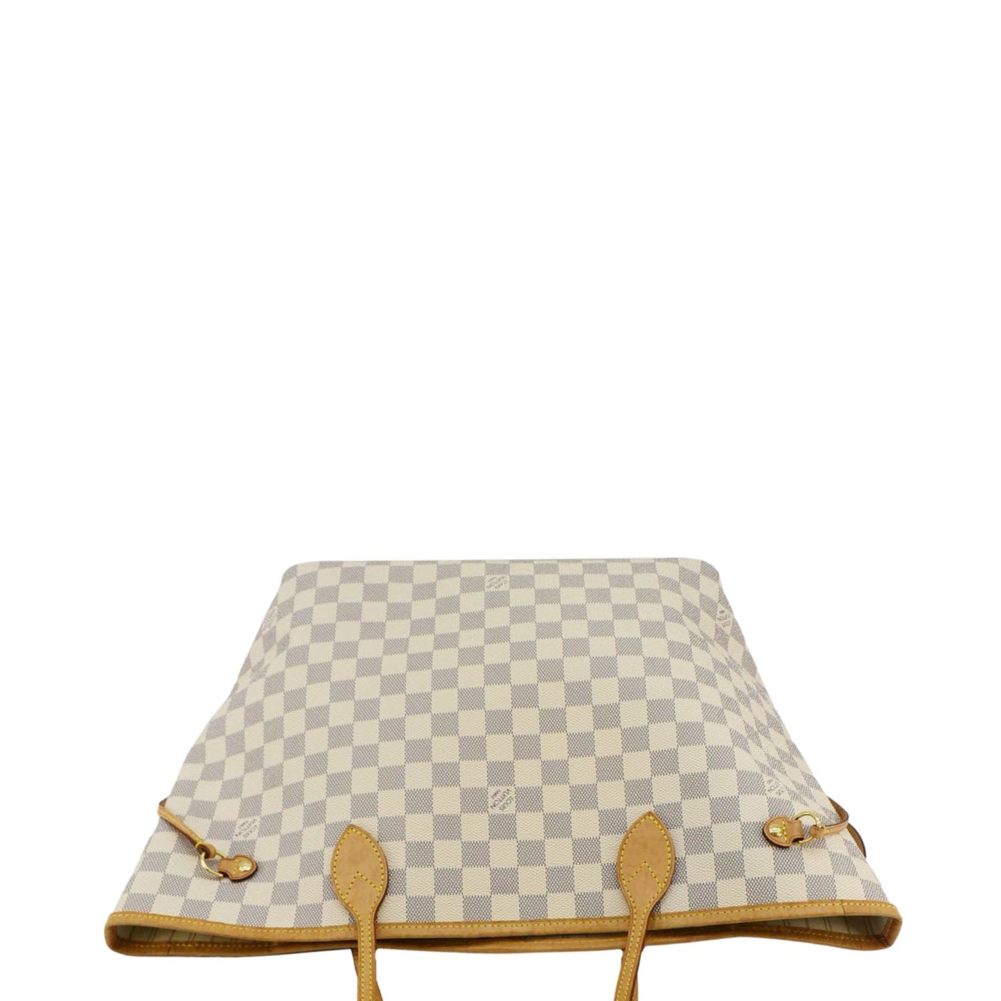 LOUIS VUITTON Neverfull MM Damier Azur Shoulder Bag White
