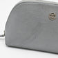 Chanel Pouch in Grey Metallic Leather