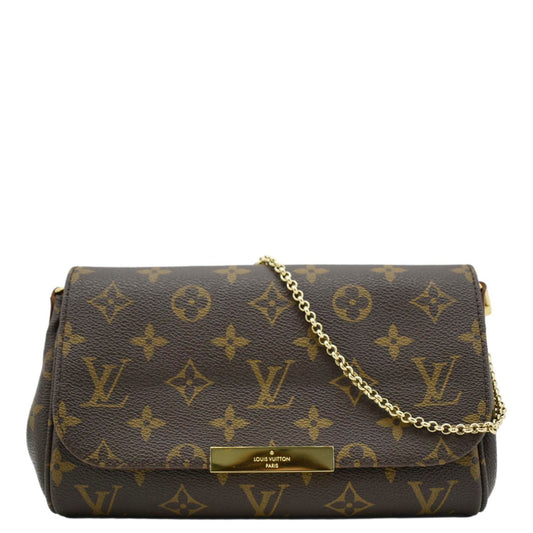 LOUIS VUITTON Favorite PM Monogram Canvas Shoulder Bag Brown