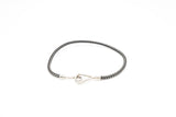 Hermes Jumbo Bracelet in Black and Grey Leather
