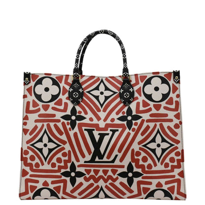 LOUIS VUITTON Onthego GM Crafty Monogram Giant Canvas Shoulder Bag Red