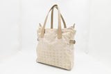 Chanel New Travel Line Zip Tote in Beige Canvas