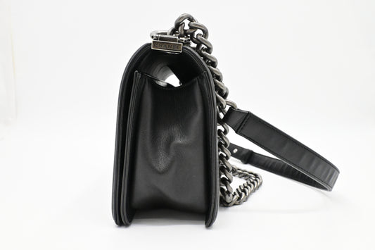 Chanel Old Medium Boy in Black Leather
