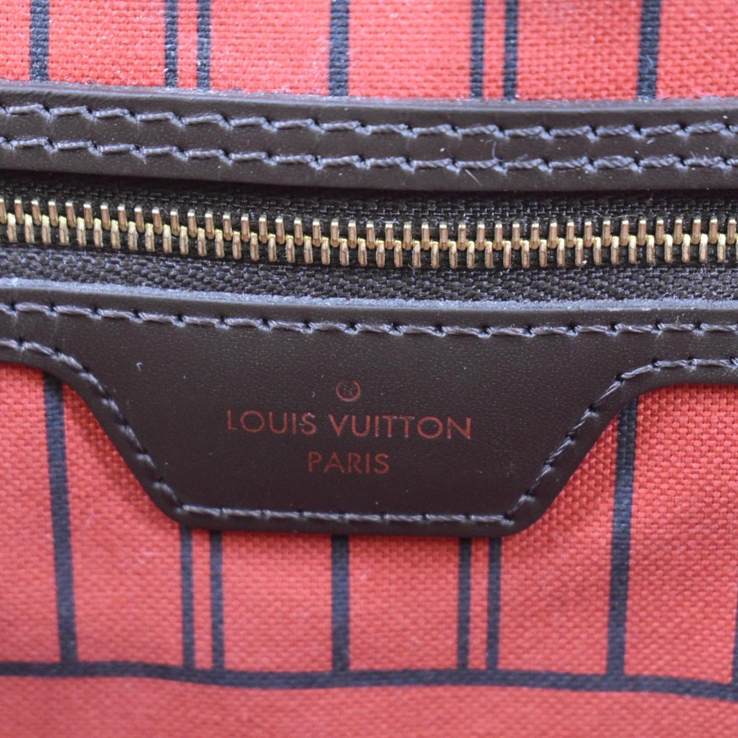 LOUIS VUITTON Neverfull MM Damier Ebene Shoulder Bag Brown