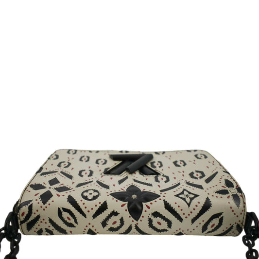 LOUIS VUITTON LV Twist Graphic MM Leather Shoulder Bag Black