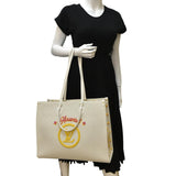 LOUIS VUITTON Hawaii Onthego GM Monogram Tuffetage Tote Shoulder Bag Off White