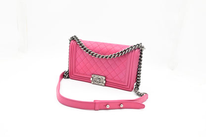 Chanel Medium Boy in Pink Wild Stitch Leather