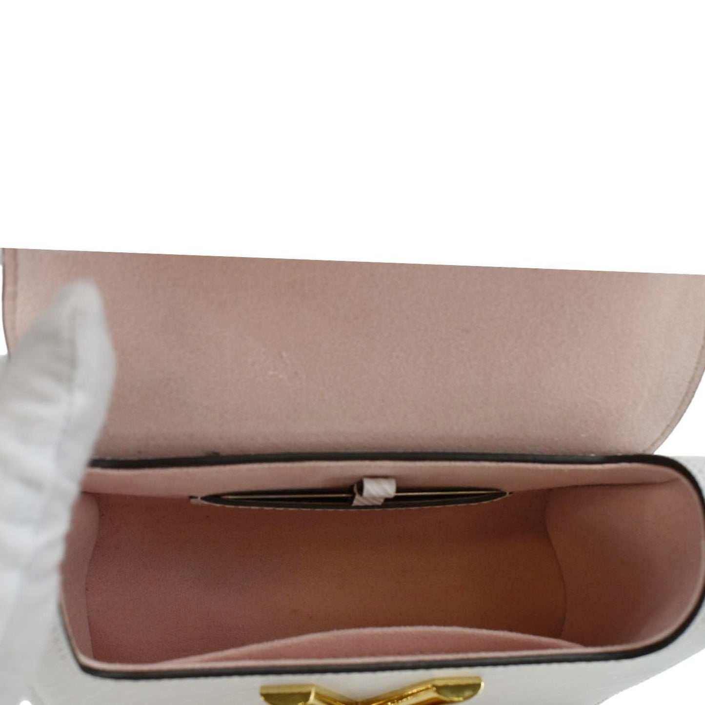 LOUIS VUITTON Twist PM Asnieres Flowers Epi Leather Crossbody Bag White