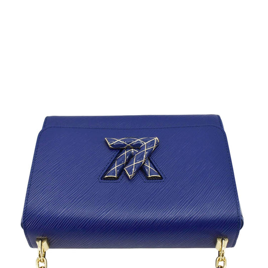 LOUIS VUITTON Twist MM Epi grained leather Shoulder Bag Dot Blue