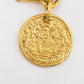 Chanel Gold Logo Round Medallion Chain Link Bracelet