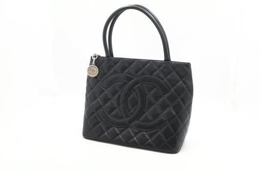 Chanel Medallion Tote in Black Caviar Leather