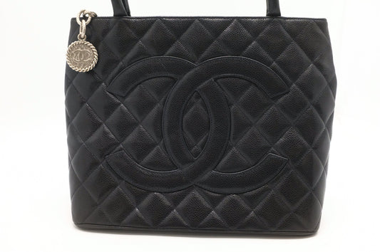 Chanel Medallion Tote in Black Caviar Leather