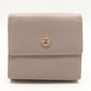 Chanel Compact Wallet in Grey Beige Leather