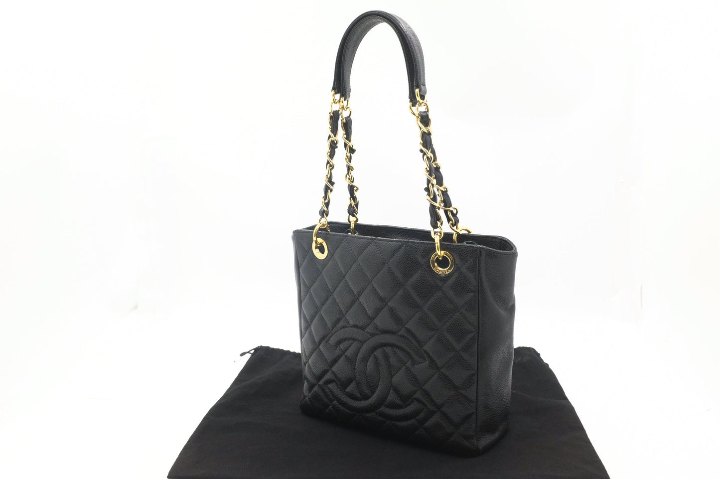 Chanel PST Shoulder Bag in Black Caviar Leather