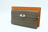 Hermes Kelly Wallet in Etoupe Epsom Leather