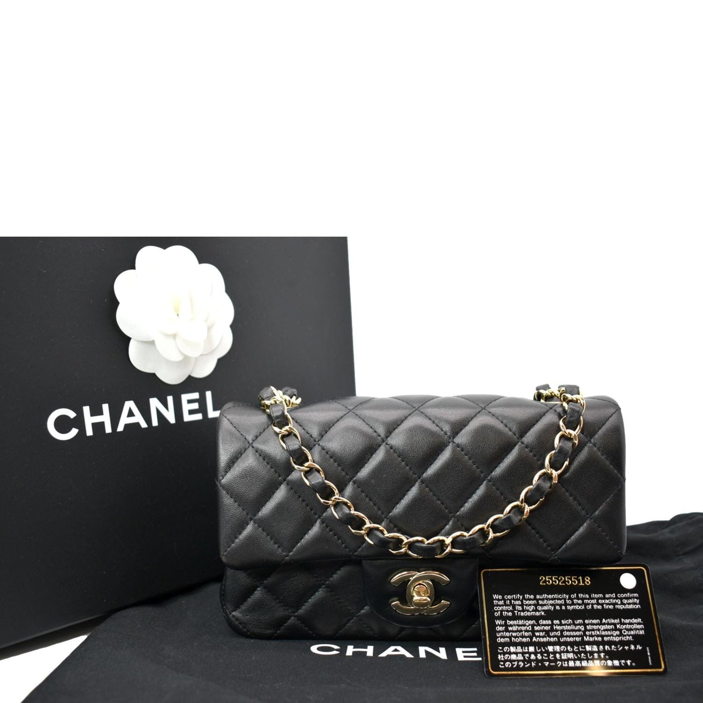CHANEL Classic Flap Small Leather Shoulder Bag Black