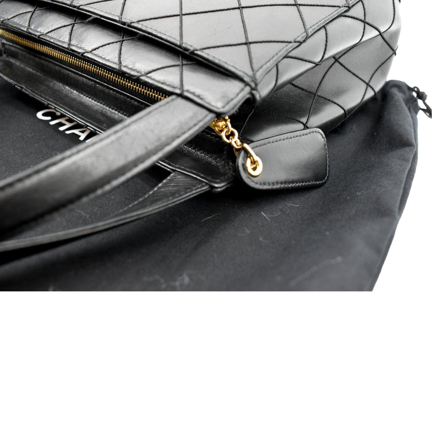 CHANEL Small   Lambskin Leather Handbag Black