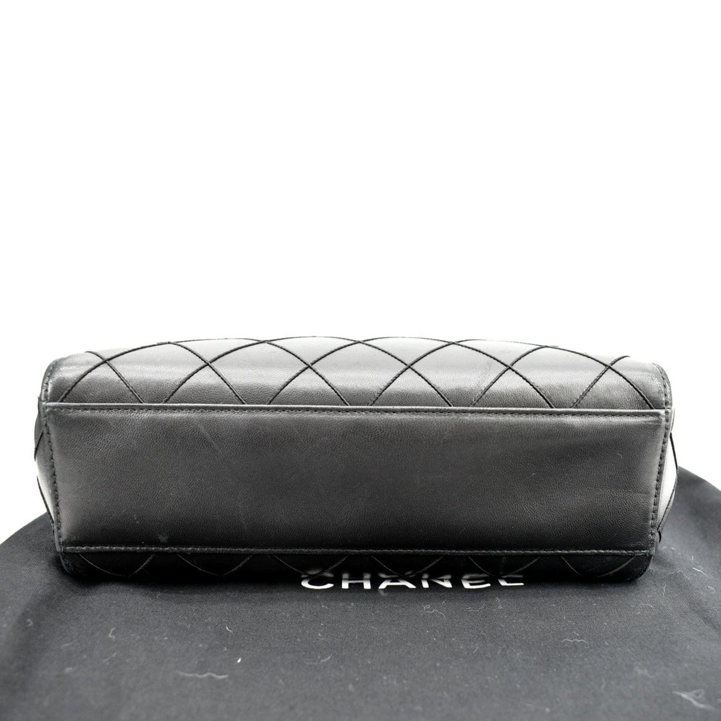CHANEL Small   Lambskin Leather Handbag Black