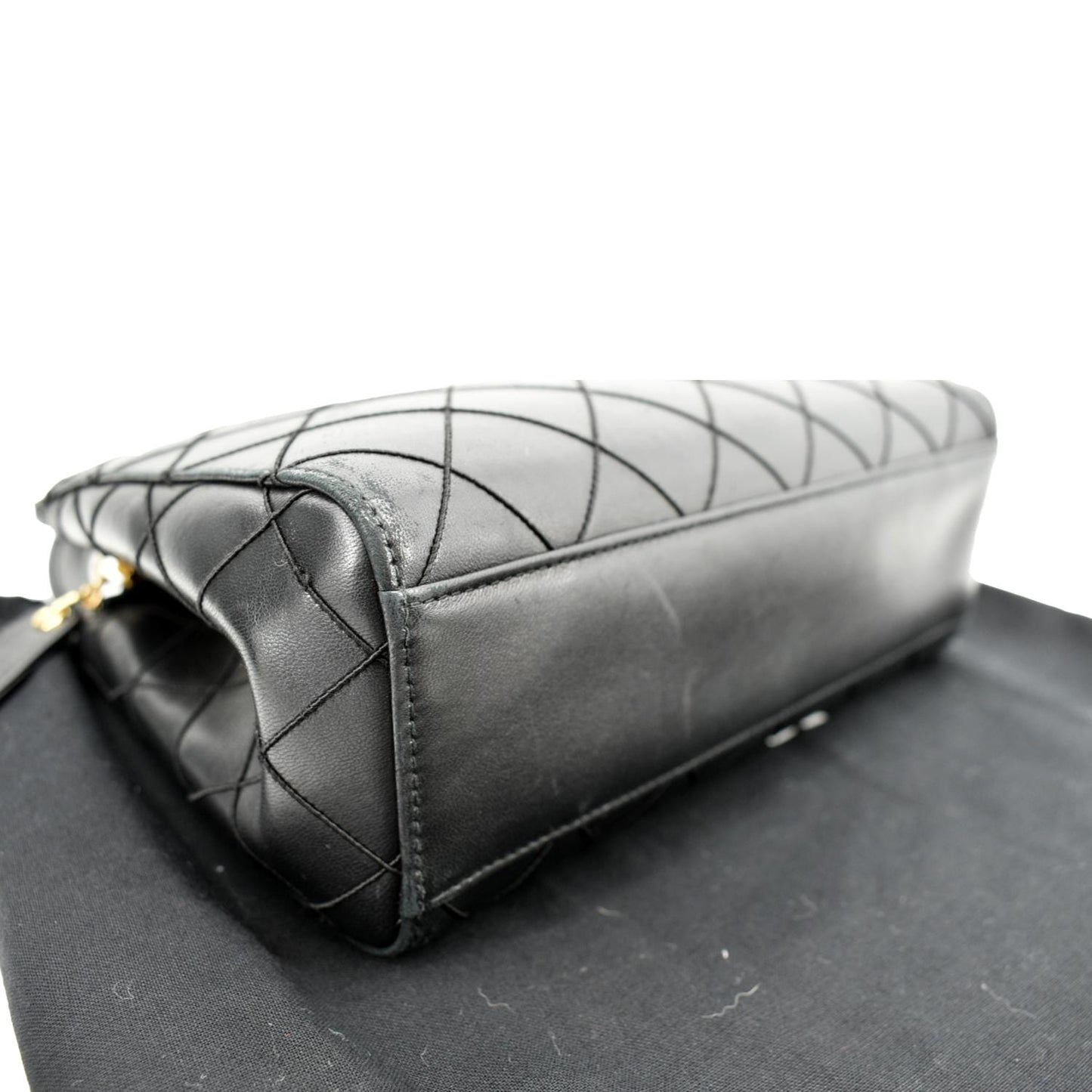 CHANEL Small   Lambskin Leather Handbag Black