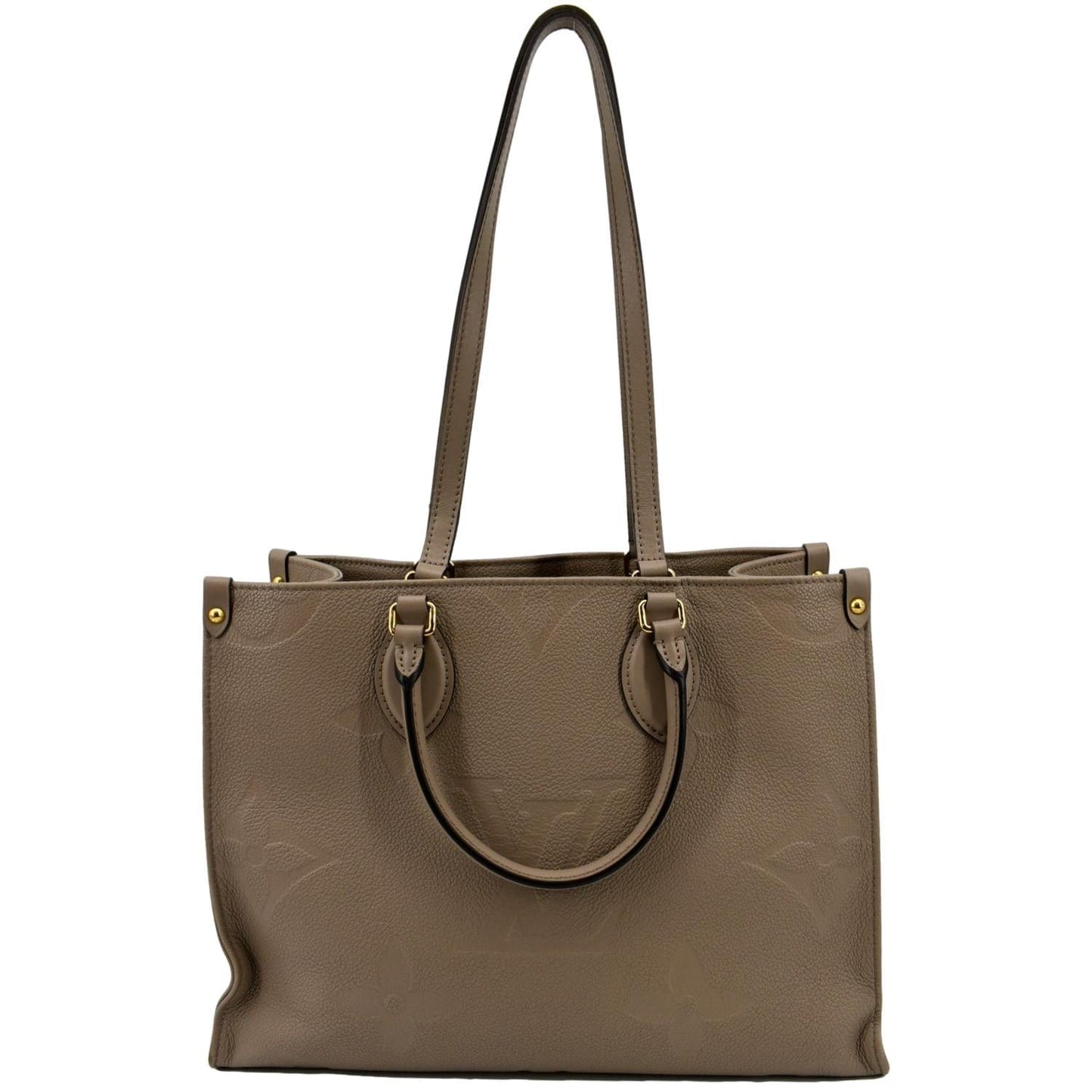 LOUIS VUITTON Onthego MM Monogram Empreinte Shoulder Bag Tourterelle