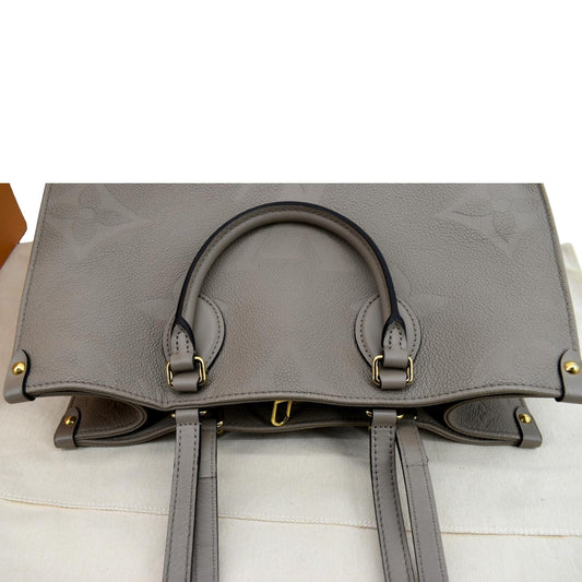 LOUIS VUITTON Onthego MM Monogram Empreinte Shoulder Bag Tourterelle