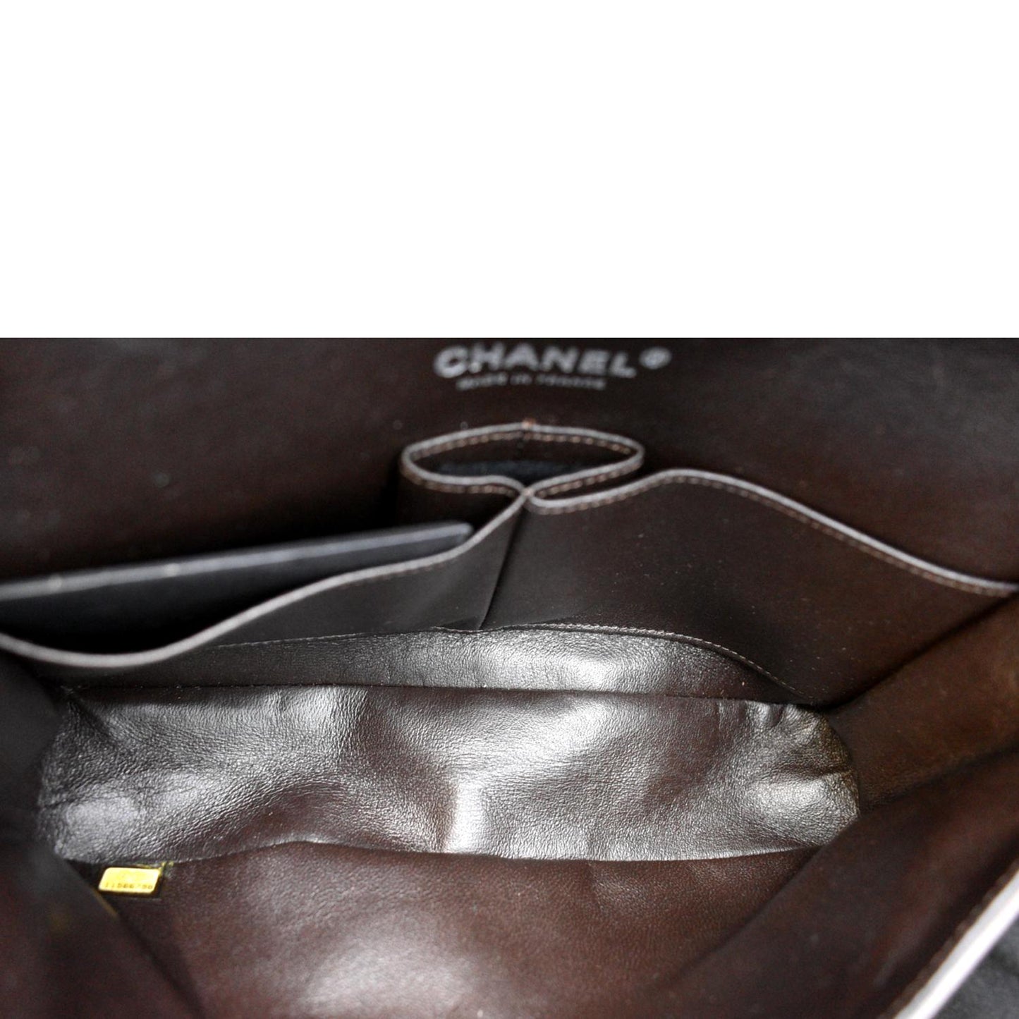 CHANEL Reissue Double Flap Leather Shoulder Bag Brown