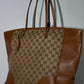 Gucci Monogram Medium Bree Zippered Tote Beige Tabacco