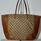 Gucci Monogram Medium Bree Zippered Tote Beige Tabacco