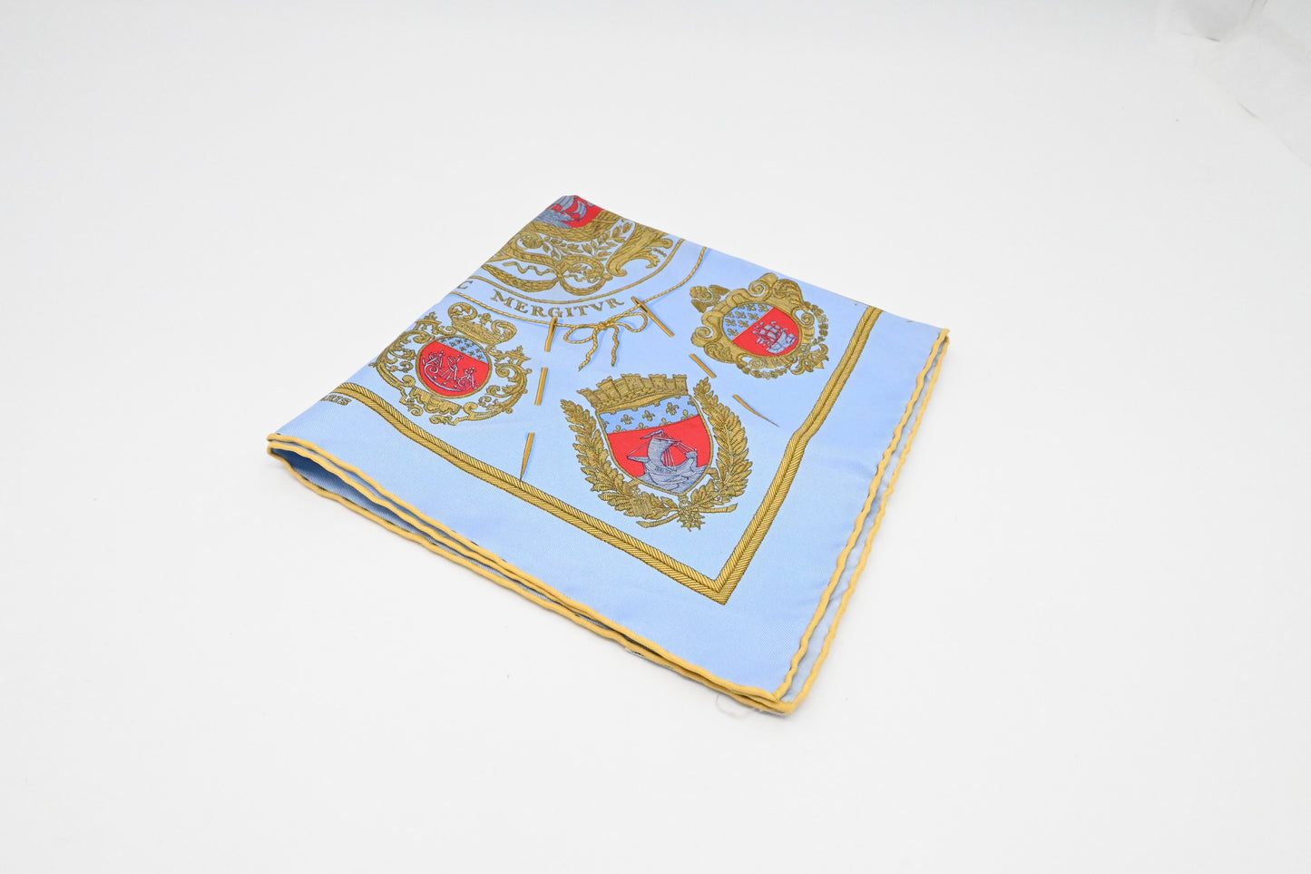 Hermes "Armes De Paris" Gavroche in Blue Silk