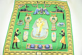 Hermes 'Tutankhamen' Carre 90 in Green Silk