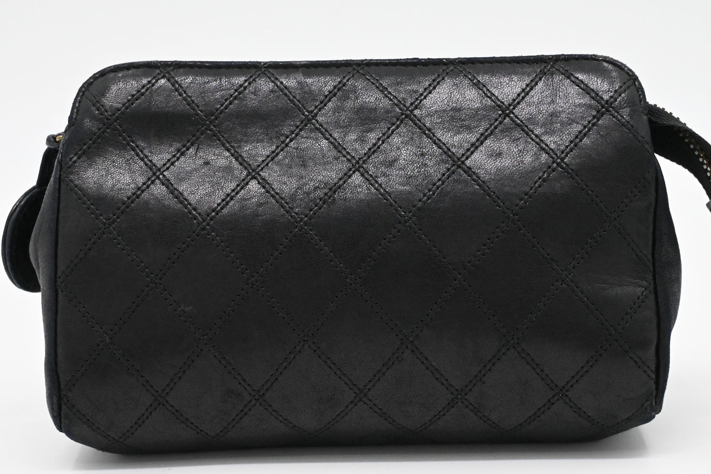 Chanel Pouch in Black Matelassé Leather