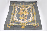 Hermes 'Bride de Cour' Carre 90 in Gray Silk