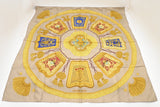 Hermes 'Poste et Cavalrie' Carre 90 in Beige Silk