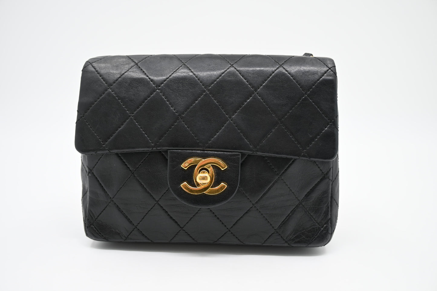 Chanel Mini Square in Black Matelassé Leather