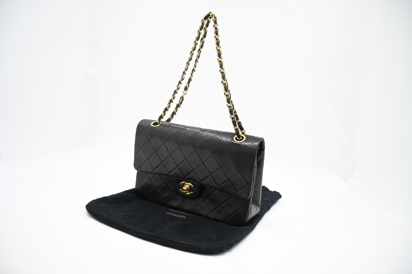 Chanel Medium Double Flap in Black Matelassé Leather