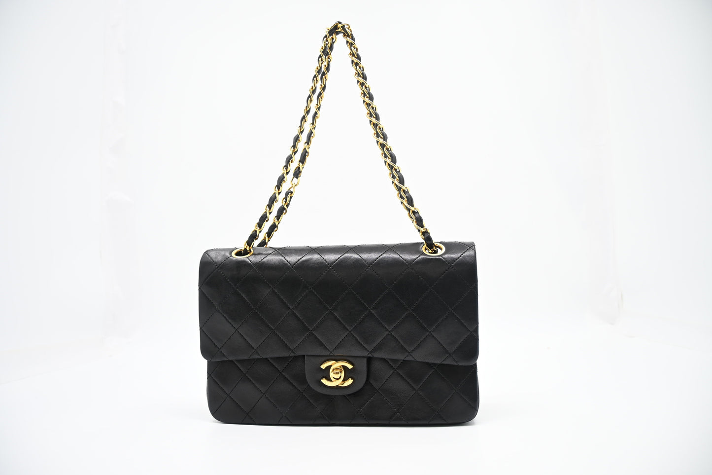 Chanel Medium Double Flap in Black Matelassé Leather