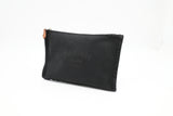 Hermes Bain Small Flat Yachting Pouch in Black Canvas
