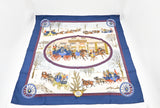 Hermes 'L'River en Poste' Carre 90 in Blue Silk
