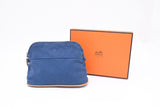 Hermes Bolide Pouch 20 in Blue Canvas