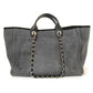 Chanel Black Denim Large Sequins Deauville Tote Bag