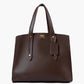 Dark brown multi compartment satchel bag
