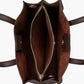 Dark brown multi compartment satchel bag