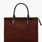 Dark brown suede workplace handbag