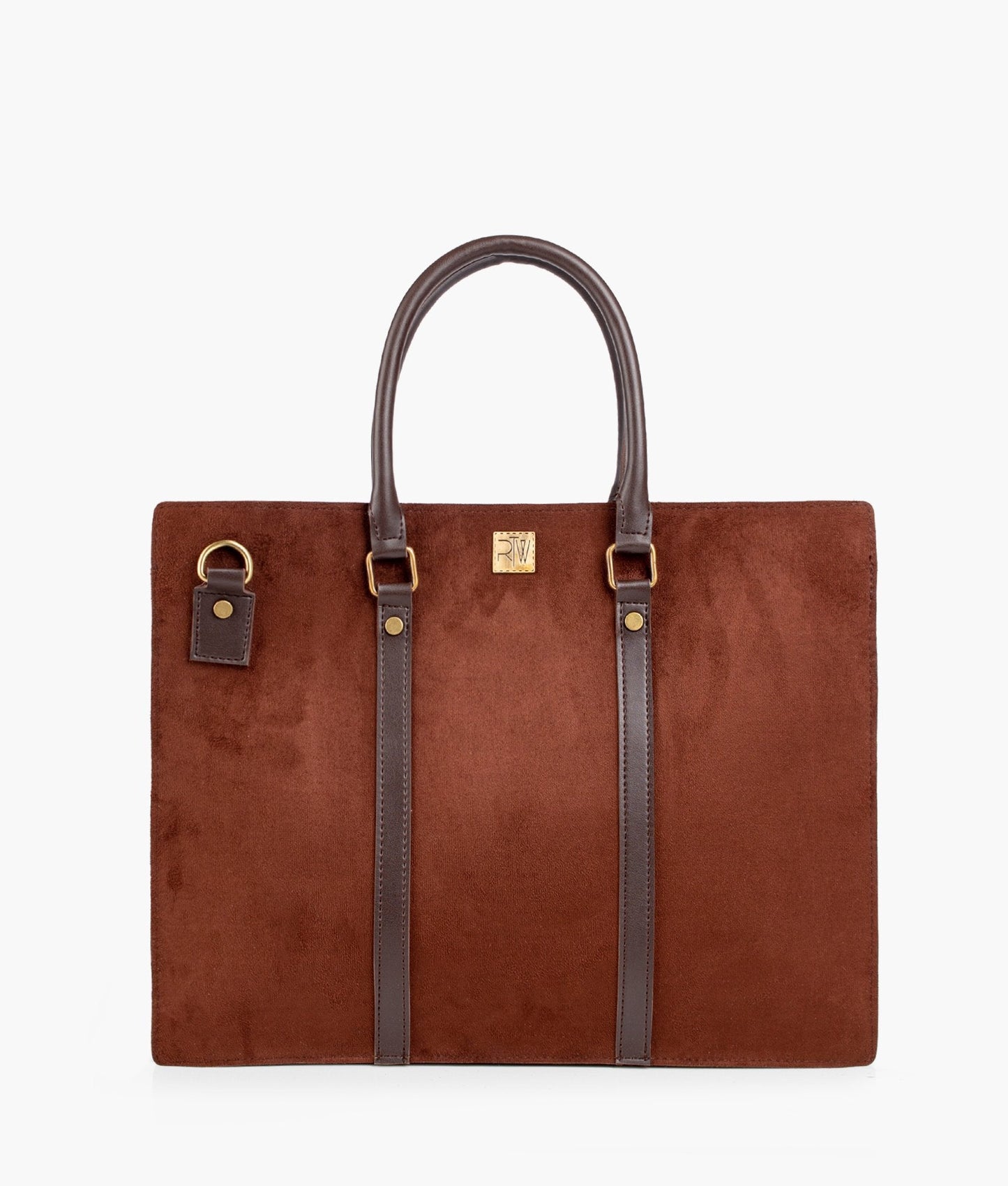 Dark brown suede laptop bag