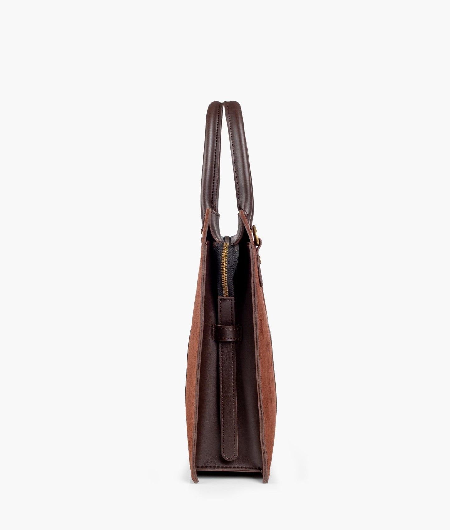 Dark brown suede laptop bag