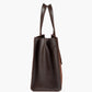 Dark brown suede multi compartment satchel bag