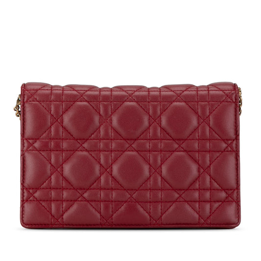 Dior Lambskin Cannage DiorAddict Wallet on Chain (SHG-ZucAi9)