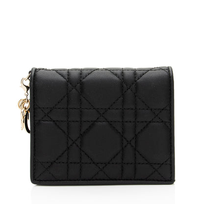 Dior Lambskin Lady Dior Lotus Wallet (SHF-UjrgWJ)