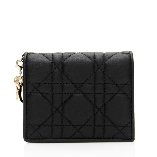 Dior Lambskin Lady Dior Lotus Wallet (SHF-UjrgWJ)