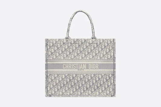 DYOR LARGE BOOK TOTE GRAY DYOR OBLIQUE EMBROIDERY